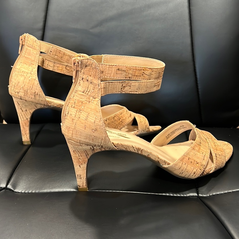 Cork 2” heels with zip back